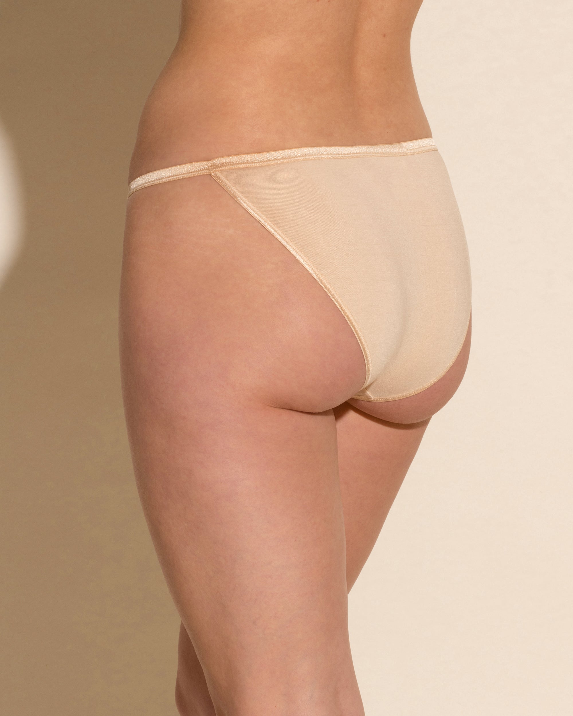 Beige Braguitas Tipo Bikini - Talco String - Braguita Tipo Bikini