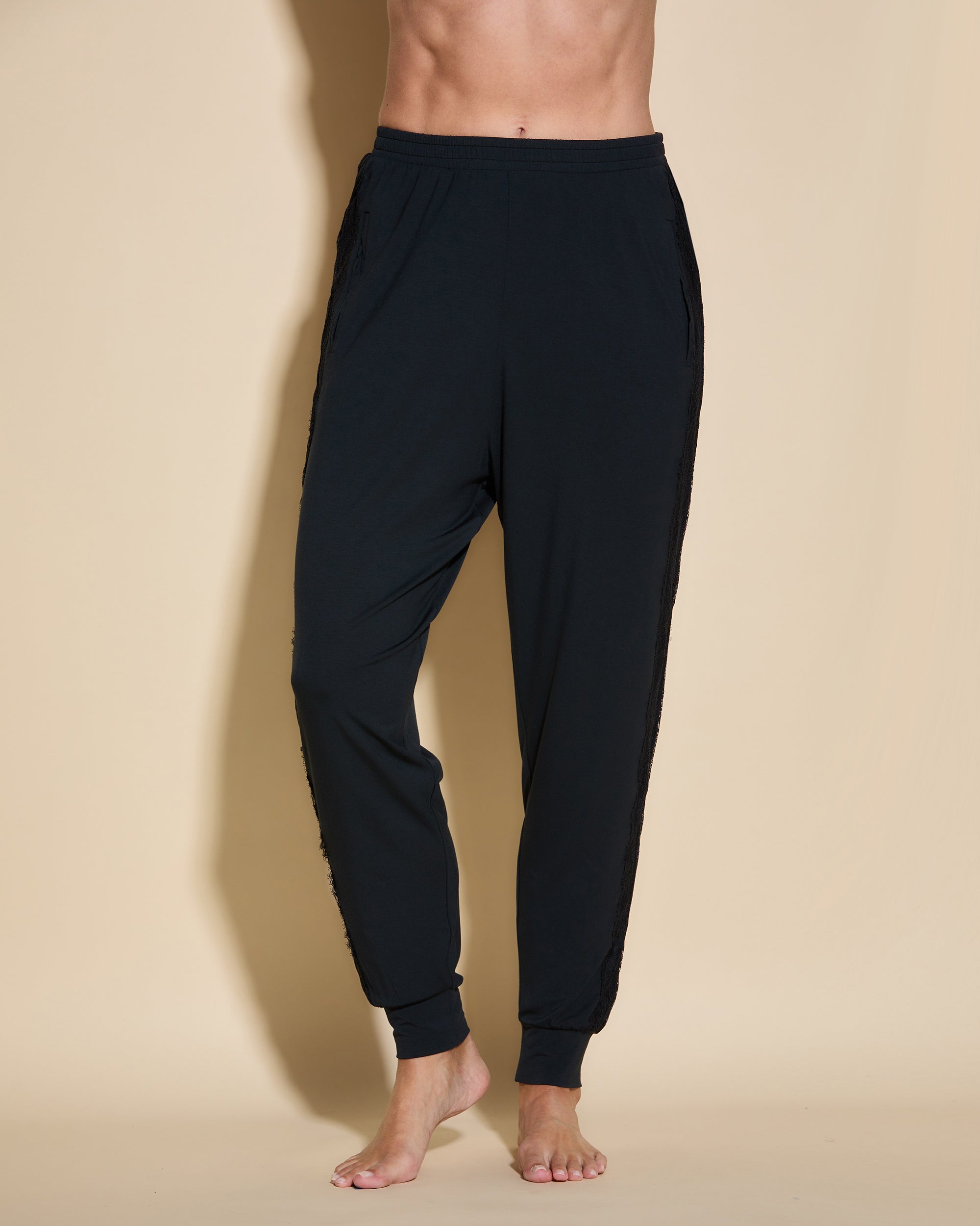 Negro Pantalones - Talco Pantalones Joggers