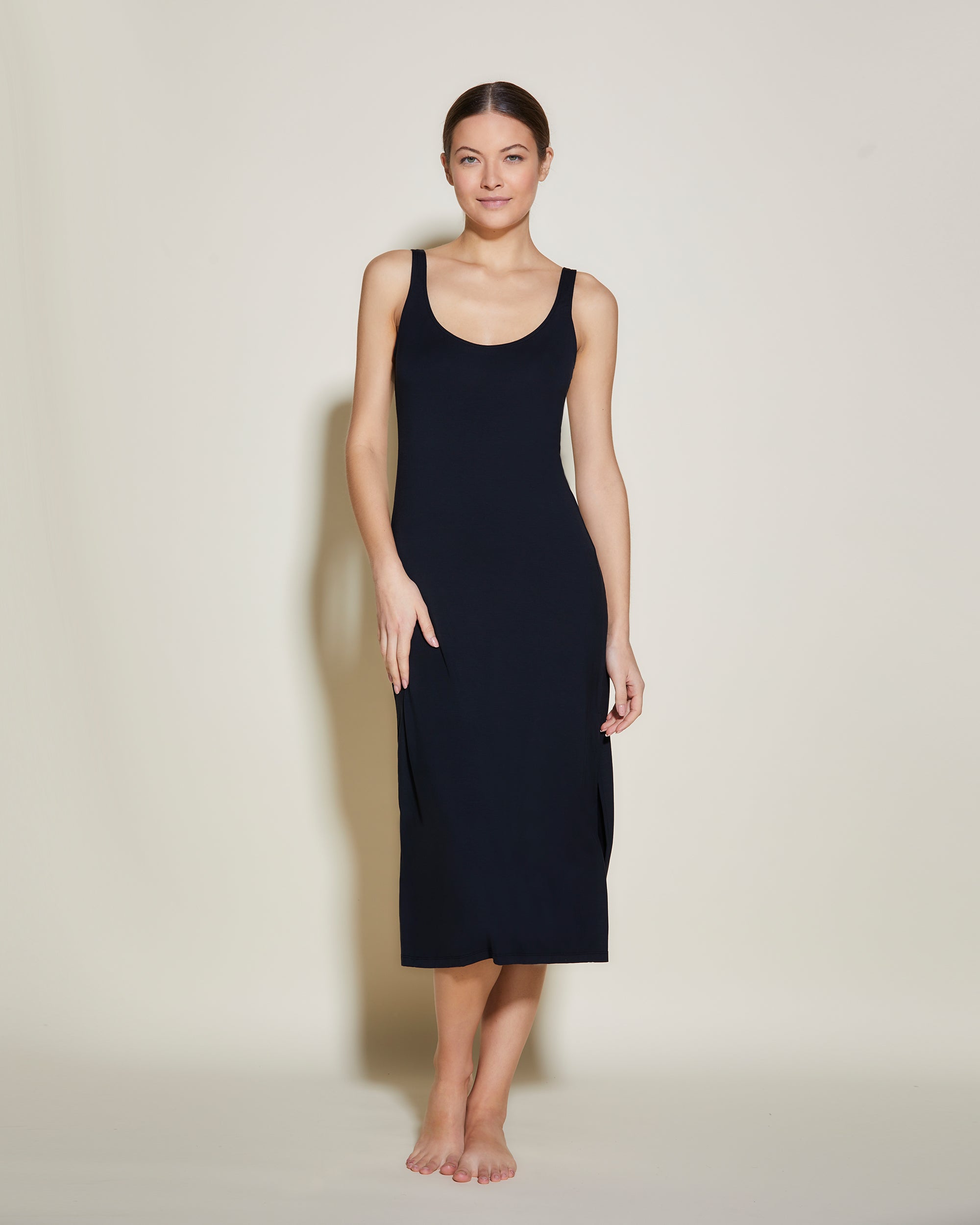 Black Dress - Talco Side Slit Dress