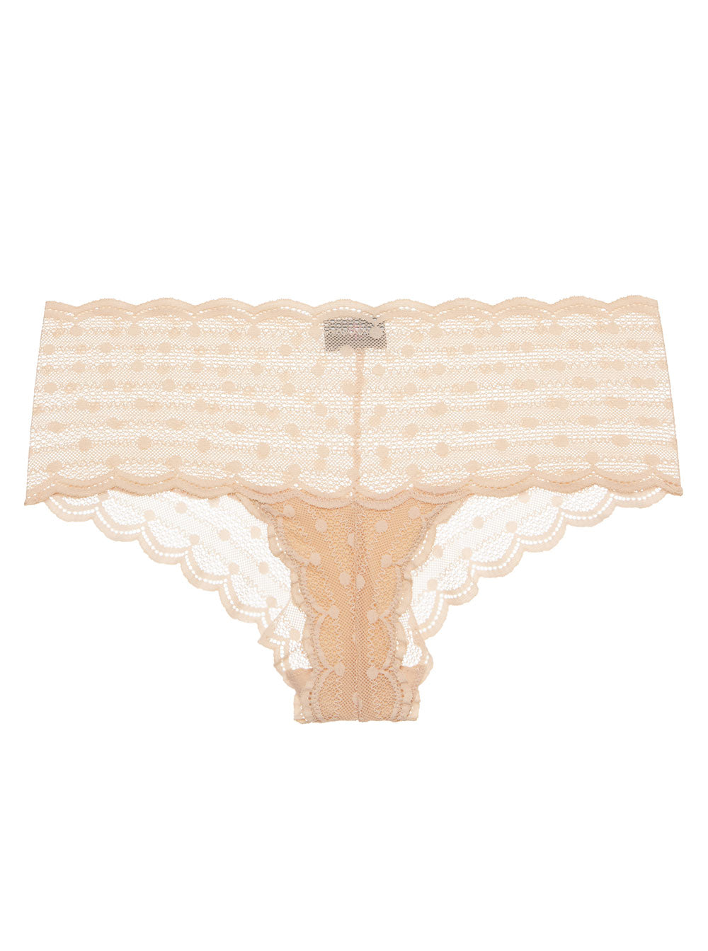 Beige Hotpants - Sweet Treats Spitzenpanty Mit Süßen Punkten