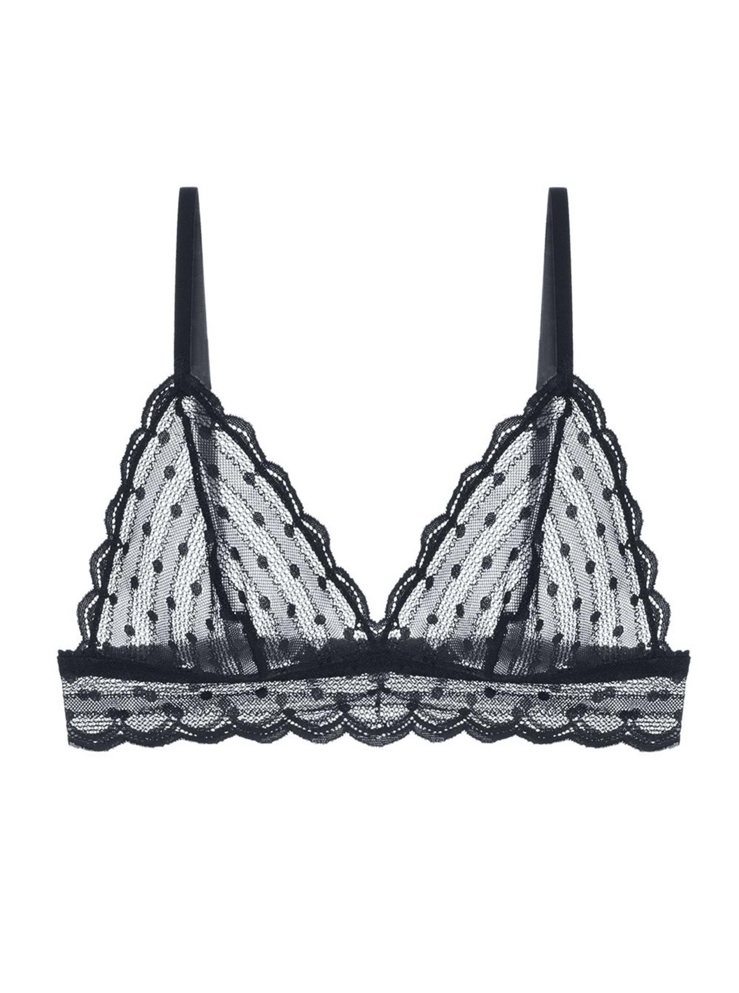 Nero Bralette, Sweet Treats Reggiseno Morbido In Pizzo A Pois