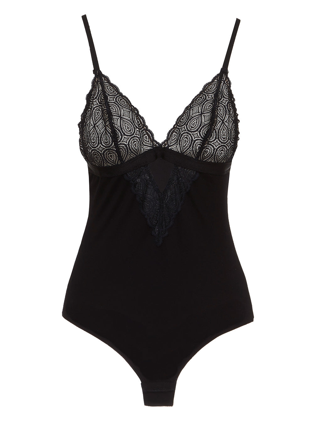 Negro Bodis - Sweet Treats Body Con Escote En V Profundo Infinity