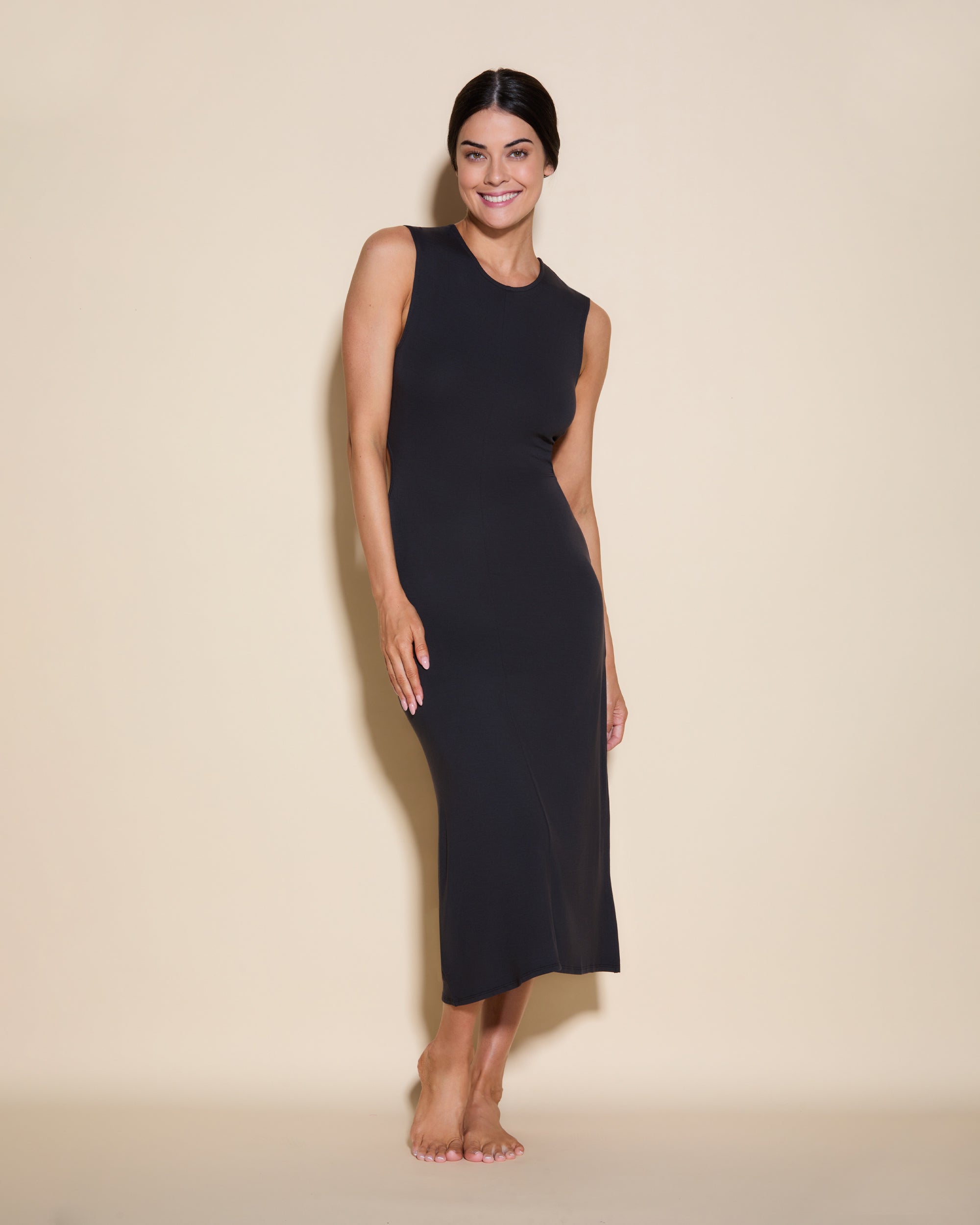 Negro Vestidos - Viaggi Vestido Con Aperturas