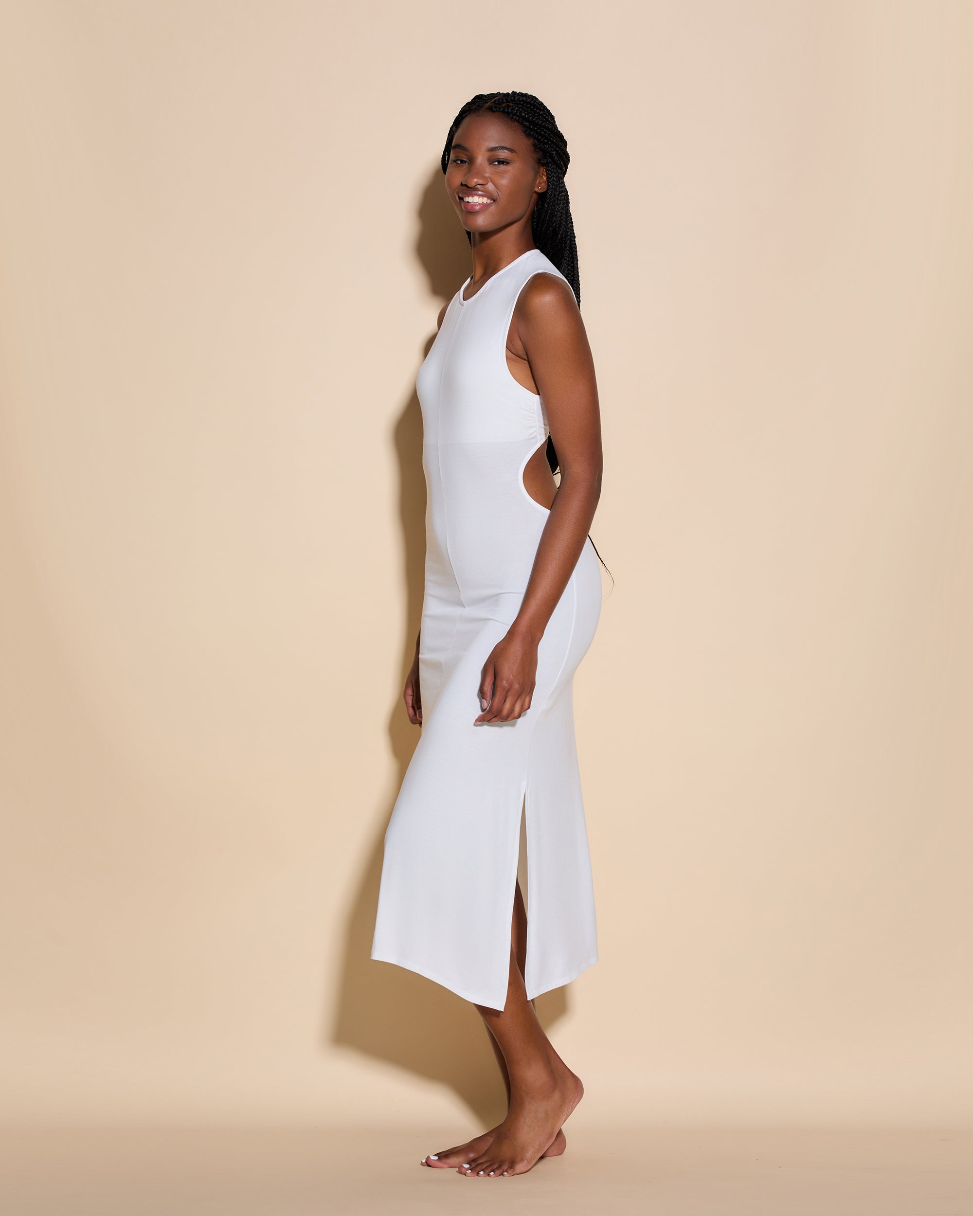 White Dress - Viaggi Cutout  Dress