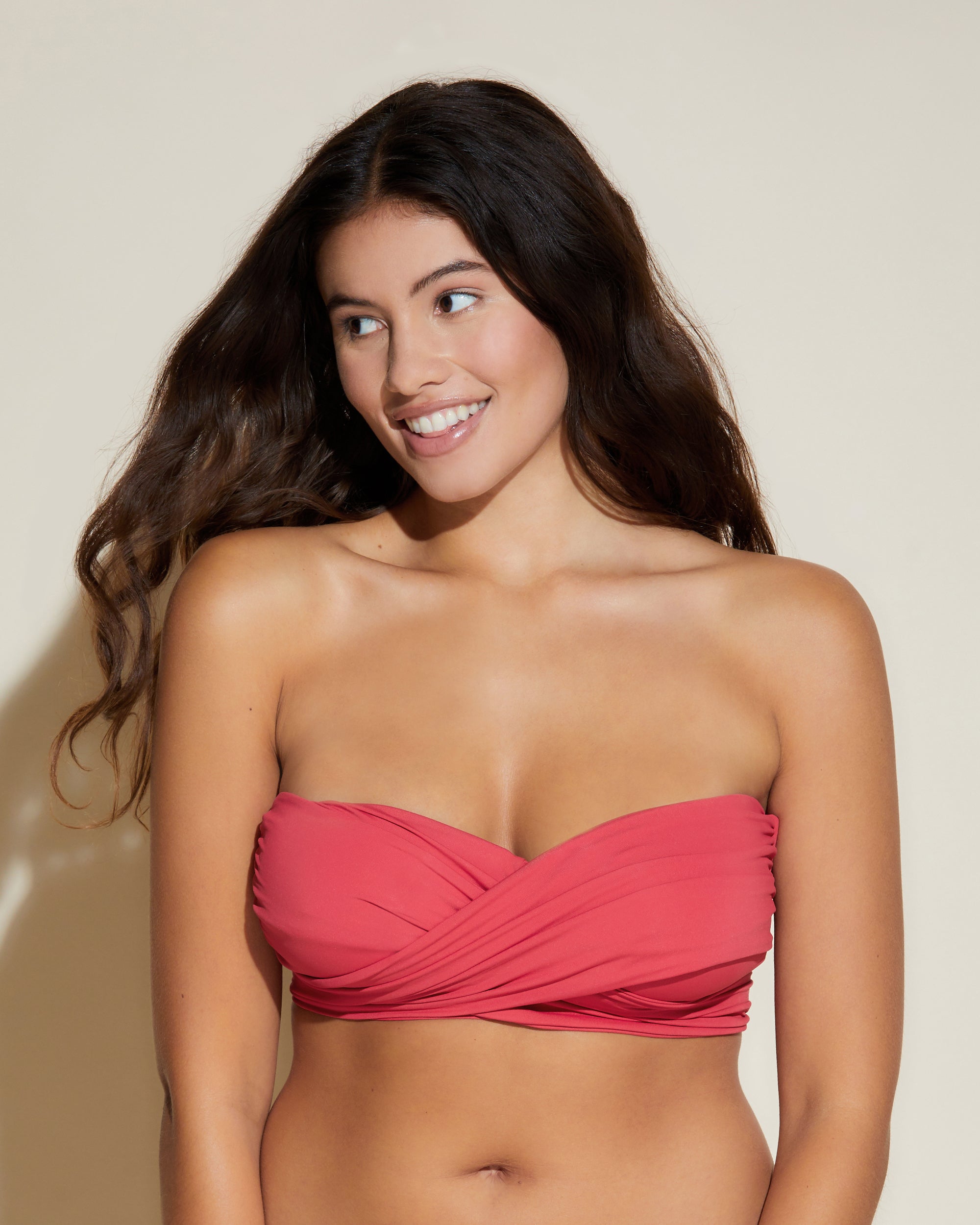 Rot Swim Tops - Vita Marina Curvy Bandeau-Oberteil