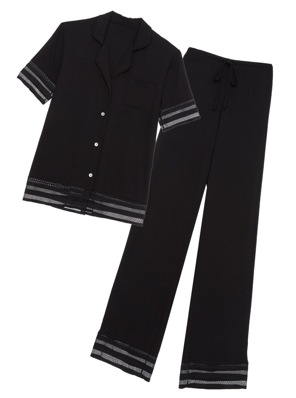 Nero Set - Wildflower Top Maniche Corte & Pantaloni